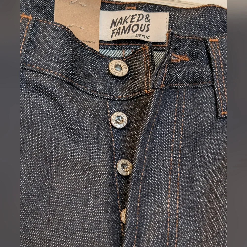Naked & Famous Denim Straight Men's Jeans - Dark Indigo Black